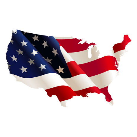 USA flag map